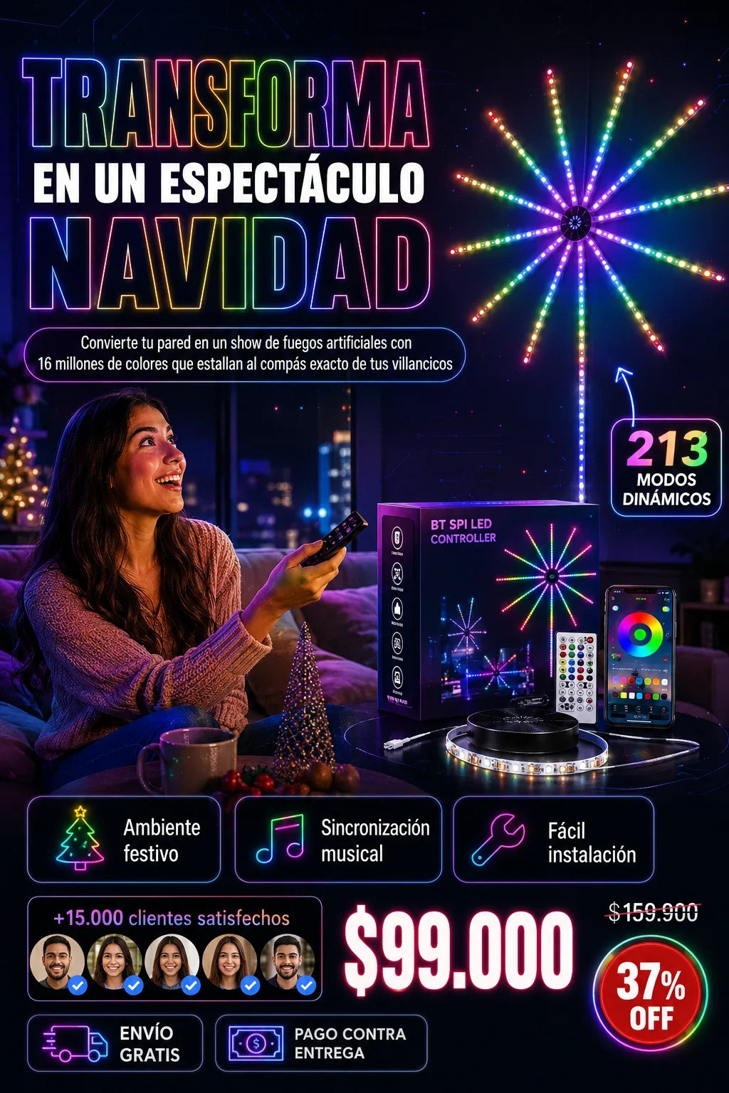 Fuegos artificiales navidad